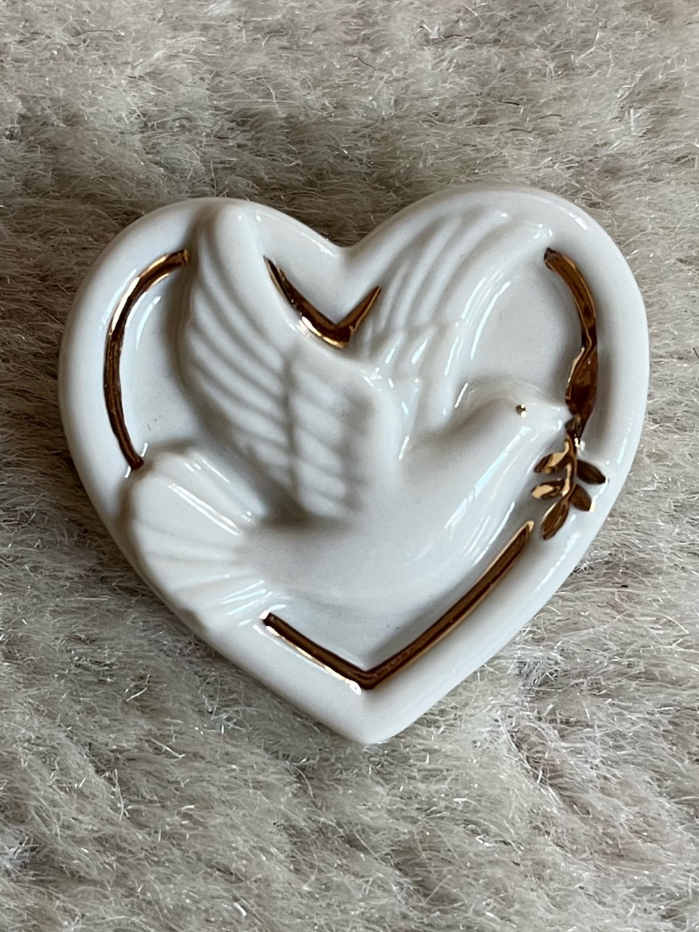 Vintage Lenox Porcelain Dove Peace Pin